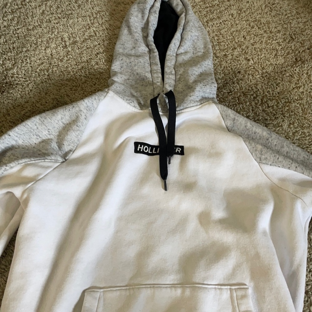 Hollister hoodie white grey & black